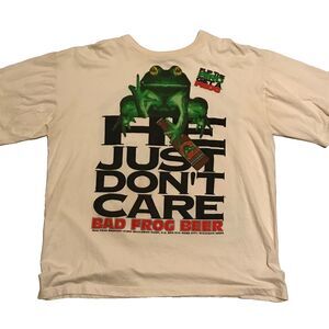 VTG 90s T-Shirt XL Bad Frog Bar Ferret Lizard Graphic RARE Comedy Michigan